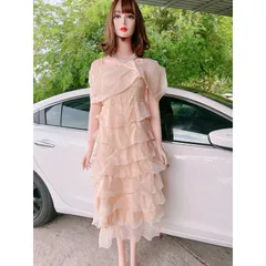 VÁY TƠ XÒE NHIỀU TẦNG TRỄ VAI FORM DÀI  Giá 330k Hàng có sẵn giao ngay HÀng cao cấp Màu kem