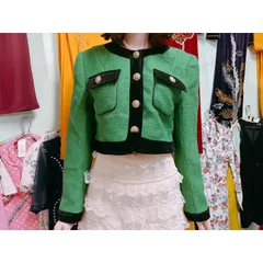 ✔ áo khoát  Dạ Viền Nhung Khuy Vàng ÁO DẠ SIÊU ĐẸP Hàng có sẵn giao ngay M màu xanh lá Hàng chính chủ ND Size SM