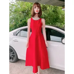 Đầm tiệc đính hạt cổ Chất liệu tapta cao cấp Giá 350k Hàng có sẵn giao ngay S