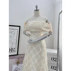 Đầm ren kem trễ vai 2 dây Giá 299k Hàng có sẵn giao ngay