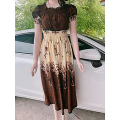 Đầm bo chun co giãn phần trên dễ chịu Giá 250k Hàng có sẵn giao ngay Màu nâu tây