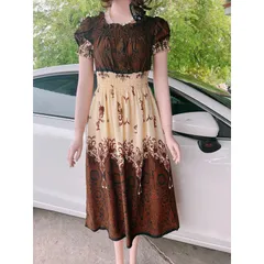 Đầm bo chun co giãn phần trên dễ chịu Giá 250k Hàng có sẵn giao ngay Màu nâu tây