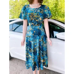 Đầm hoa siêu đẹp Giá 290k Hang có sẵn giao ngay Chất liệu mango cao cấp Dây kéo phía sau