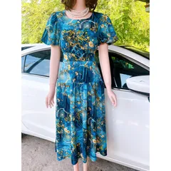 Đầm hoa siêu đẹp Giá 290k Hang có sẵn giao ngay Chất liệu mango cao cấp Dây kéo phía sau
