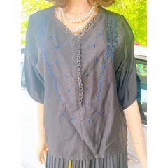 Áo linen thêu hoa siêu đẹp Màu đen Hàng cao cấp Giá 190k