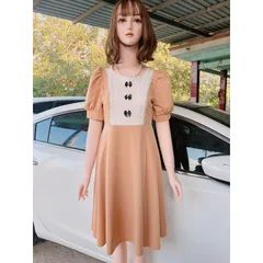 Váy thiết kế tinh tế, thanh lịch phối ren Giá 299k Hàng có sẵn giao ngay Màu nude Có co giãn
