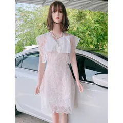 Váy ren nơ ngực tiểu thư Màu trắng Chất liệu ren cao cấp Hàng có sẵn giao ngay M Giá 330k