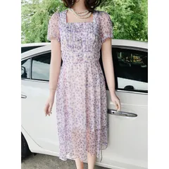 Đầm hoa tím đúp lót 2 lớp Giá 290k Hàng có sẵn giao ngay Dây kéo phía sau liên hệ 090.8699113 chuyên hàng thiết kế