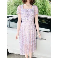 Đầm hoa tím đúp lót 2 lớp Giá 290k Hàng có sẵn giao ngay Dây kéo phía sau liên hệ 090.8699113 chuyên hàng thiết kế