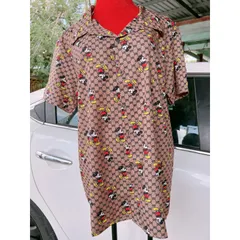 Áo chuột mickey màu nâu Nam nữ đều mặc đẹp Giá 160k Hàng có sẵn giao ngay