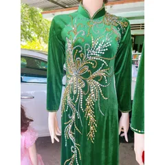 Áo dài nhung đính kết Hàng có sẵn giao ngay Giá 420k/ áo dài Quần 90k/ quần Hàng có sẵn giao ngay
