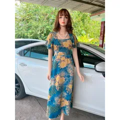 Đầm bo chun phía sau lưng Tay phẩy che bắp tay to Chất liệu lụa mango cao cấp Giá 310k