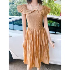 Đầm xếp ly eo màu nude  Chất liệu tơ 2 lớp xịn  Giá 290k Hàng có sẵn giao ngay S