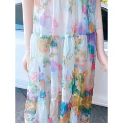 Đầm 2 dây buộc nơ Giá 290k Hàng voan tơ nhẹ như mây siêu đẹp Hàng có sẵn giao ngay S