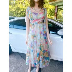 Đầm 2 dây buộc nơ Giá 290k Hàng voan tơ nhẹ như mây siêu đẹp Hàng có sẵn giao ngay S