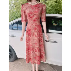 Đầm hoạ tiết loang siêu sang Giá 290k Size to dưới 70kg Hàng có sẵn giao ngay Dây kéo phía sau
