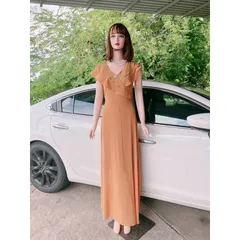 Đầm maxi dáng dài Màu nude Giá 390k Hàng có sẵn giao ngay Đúp lót 2 lớp Chất liệu chiffon cao cấp