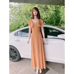 Đầm maxi dáng dài Màu nude Giá 390k Hàng có sẵn giao ngay Đúp lót 2 lớp Chất liệu chiffon cao cấp