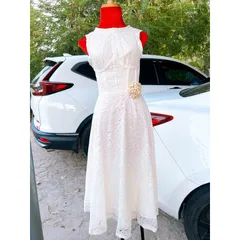 Đầm ren kem đính hoa Giá 299k Hàng có săẵn giao ngay S Màu kem