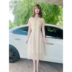 Đầm ren bi màu kem đính nơ Hàng có sẵn giao ngay M Giá 299k Hàng 2 lớp Hàng chính chủ Teng Design