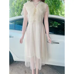 Đầm ren bi màu kem đính nơ Hàng có sẵn giao ngay M Giá 299k Hàng 2 lớp Hàng chính chủ Teng Design