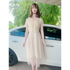 Đầm ren bi màu kem đính nơ Hàng có sẵn giao ngay M Giá 299k Hàng 2 lớp Hàng chính chủ Teng Design