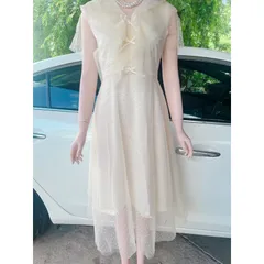 Đầm ren bi màu kem đính nơ Hàng có sẵn giao ngay M Giá 299k Hàng 2 lớp Hàng chính chủ Teng Design