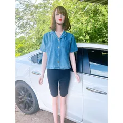 Set áo jean + quần ngố màu đen có 2 túi 2 bên Giá 290k Hàng có sẵn giao ngay