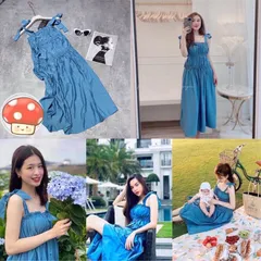 Đầm demi nhúng 2 dây qc xinh👏👏👏 Giá 250k Chất jean demi mềm mịn vải dày dặn đẹp lắm