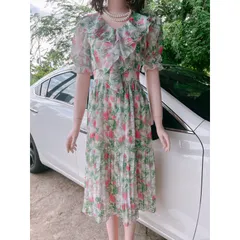 Đầm hoa dập ly Hàng có săn giao ngay M Chất liệu voan siêu dep Giá 340k Hàng Quảng Châu cao cấp