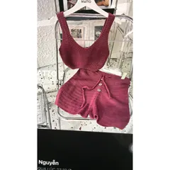 Set len quần ngắn siêu hot Giá 290k Len dày dặn đẹp nhé