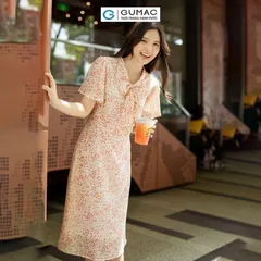 Đầm hoa hoạ tiết phối nơ thời trang  Giá 290k Chất liệu voan 2 lớp màu vàng