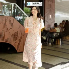 Đầm hoa hoạ tiết phối nơ thời trang  Giá 290k Chất liệu voan 2 lớp màu vàng