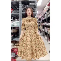Đầm hoa như hình Giá 290k Size dưới 75kg  Hàng có sẵn giao ngay