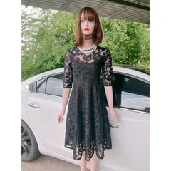 Đầm Ren Thanh Lịch Chất Lượng Cao cấp Chất liệu ren cao cấp Giá 299k Màu đen