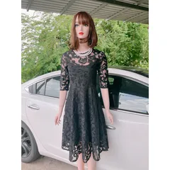 Đầm Ren Thanh Lịch Chất Lượng Cao cấp Chất liệu ren cao cấp Giá 299k Màu đen