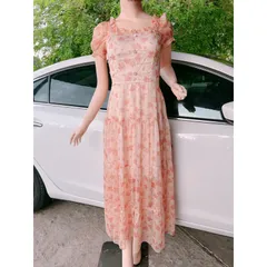 Đầm hoa đi biển, dạo phố xòe nhẹ tơ 2 lớp  Giá 290k Hàng có sẵn giao ngay