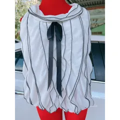 ÁO BÈO VIỀN ĐEN NƠ NGỰC  Chất liệu voan chiffon  Hàng có sẵn giao ngay Giá 199k