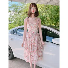 Đầm hoa tầng 2 lớp lót Giá 290k Hàng có sẵn giao ngay Chất liệu chiffon cao cấp Có sẵn mút ngực
