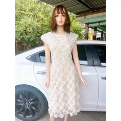 Đầm ren cao cấp Giá 420k Hàng có sẵn giao ngay L Chất liệu ren cao cấp Màu kem