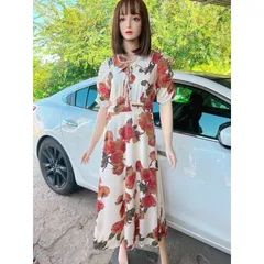 Đầm hoa cao cấp Chất liệu lụa mango mát mịn Hàng có sẵn giao ngay Giá 290k