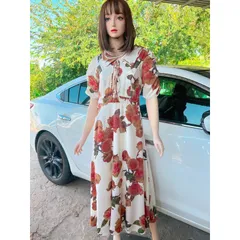 Đầm hoa cao cấp Chất liệu lụa mango mát mịn Hàng có sẵn giao ngay Giá 290k