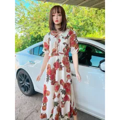 Đầm hoa cao cấp Chất liệu lụa mango mát mịn Hàng có sẵn giao ngay Giá 290k