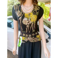 Đầm thêu kết đẹp Giá 299k Hàng có sẵn giao ngay Phía sau bo chun dễ mặc