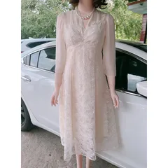 Đầm ren siêu đẹp Hàng có sẵn giao ngay L Màu trắng kem Giá 330k