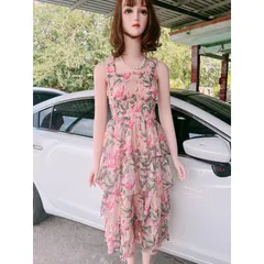 Đầm hoa bo chun phần ngực Giá 290k Hàng có sẵn giao ngay Chất liệu voan tơ 2 lớp