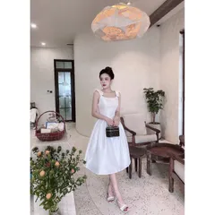 Váy tafta đính ngọc đầm thiết kế cao cấp Giá 290k Hang có sẵn giao ngay L Màu kem và trắng