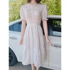 Đầm trắng ngực bo chun co giãn dễ chịu Hàng có sẵn giao ngay Giá 290k