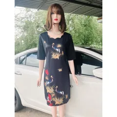 Đầm suông in 3D Hàng có sẵn giao ngay Co giãn dễ chịu Giá 290k Chất liệu thun umi