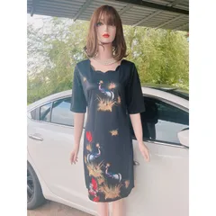 Đầm suông in 3D Hàng có sẵn giao ngay Co giãn dễ chịu Giá 290k Chất liệu thun umi